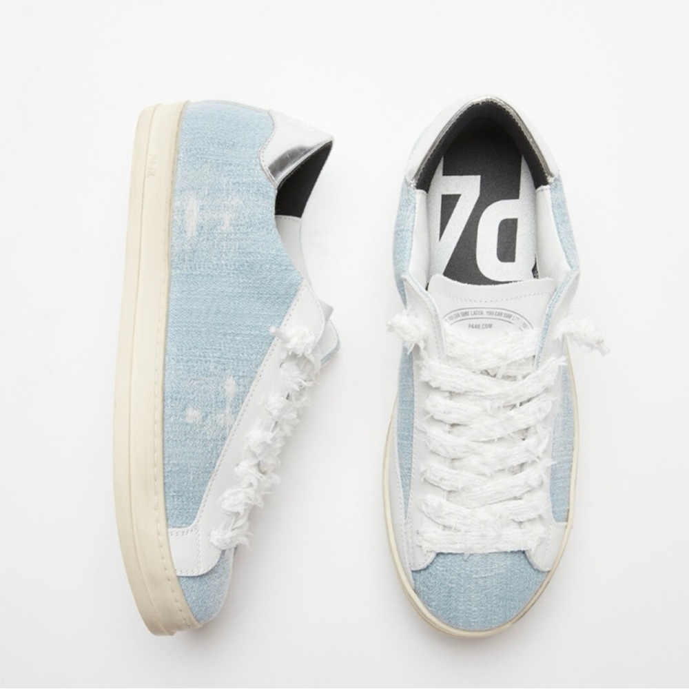 P448 John Sneaker in Denim and White 9.5